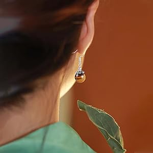 Tigers Eye 1 Stone Beaded Earrings 1 Pair Dangle silver Earrings Chakra Healing Crystal Lightweight Colorful Gemstone Earrings Gifts for Women or Mom